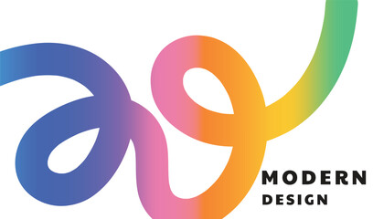 Colorful Abstract bright wavy line gradient, abstract background with multicolor curve shape Design. Fluid Gradient Swirl with Modern Design Typography.
