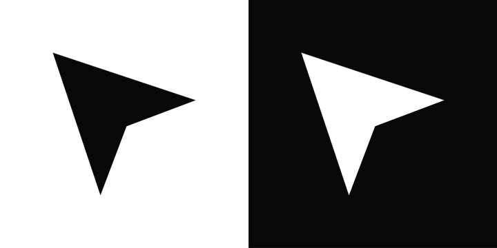 Cursor icons in black and white shilhouette style for App Ui