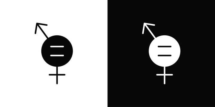 Equality icons in black and white shilhouette style for App Ui