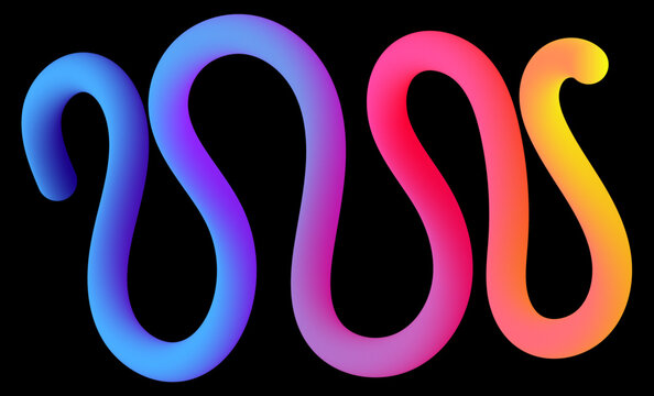 3d Wave Color Lines Pattern. Abstract Background with Gradient Line Shapes.