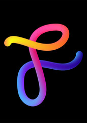 Abstract Gradient Ribbon Waves &mdash; Colorful 3D Curve Line Pattern Background. Gradient Ribbon Waves. Vector Squiggle Graphic Shapes. Abstract Color Lines Pattern.