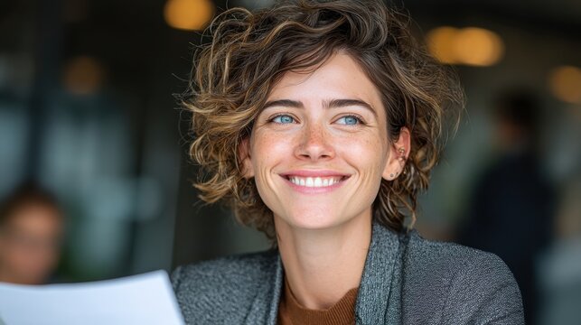 Smiling financial advisor reviewing document during client business meeting, planning investments and taxes at office - Powered by Adobe