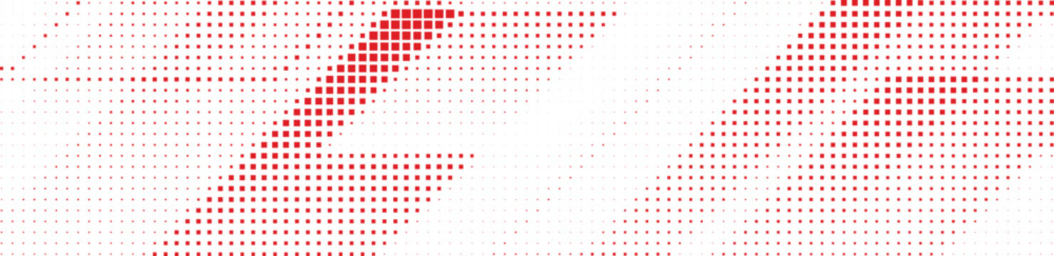 Red halftone diagonal gradient with vibrant pixel dots forming dynamic slanted geometric motion effect, modern energetic abstract background ideal for posters branding, digital media