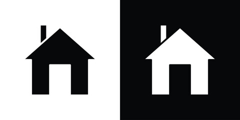 Home icons in black and white shilhouette style for App Ui