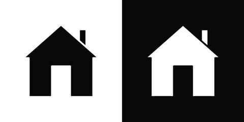 House icons in black and white shilhouette style for App Ui