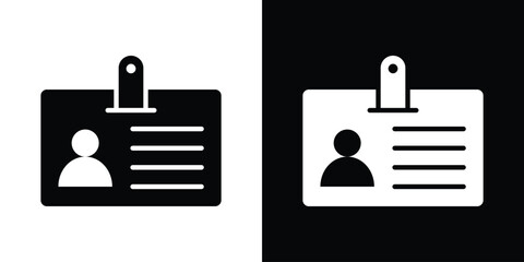 ID badge icons in black and white shilhouette style for App Ui