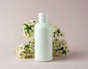 Minimal Skincare Bottle Mockup on Clean Pastel Background