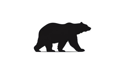 black bear silhouette on white background 