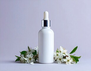 Minimal Skincare Bottle Mockup on Clean Pastel Background