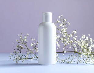 Minimal Skincare Bottle Mockup on Clean Pastel Background