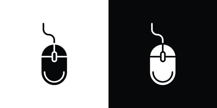 Mouse icons in black and white shilhouette style for App Ui