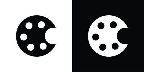 Palette icons in black and white shilhouette style for App Ui