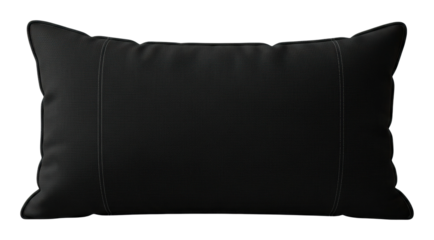 Stylish black pillow home product isolated on transparent background