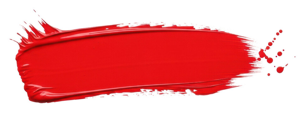 Bold red stroke on visual creative space isolated on transparent background