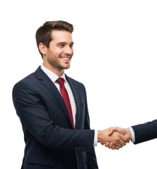 Business meeting handshake corporate office professional interaction isolated on transparent background