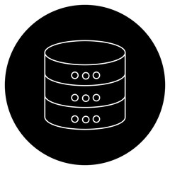 Database Icon, Data Storage System, Structured Database, Information Server, Digital Data Hub, Illustration