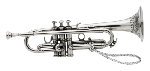 Trumpet performance music venue instrument showcase isolated on transparent background
