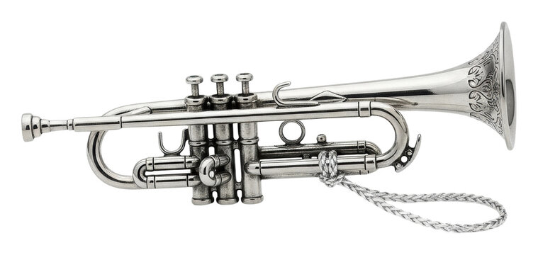 Trumpet performance music venue instrument showcase isolated on transparent background