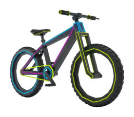 Biking adventure urban model digital creative view isolated on transparent background