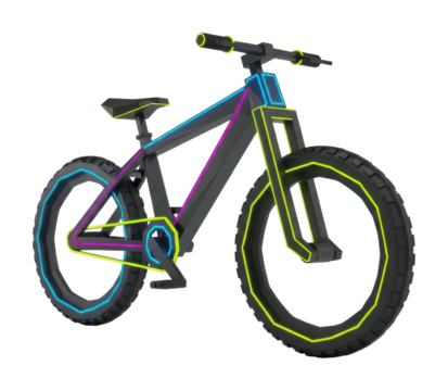 Biking adventure urban model digital creative view isolated on transparent background