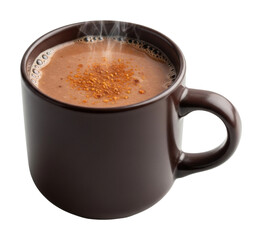 Fototapeta premium Steaming cup of spiced hot chocolate cozy kitchen food isolated on transparent background