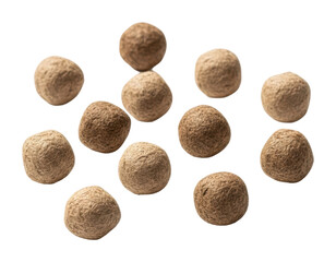 Harvesting nutrient-rich soil balls organic farm agriculture outdoors isolated on transparent background