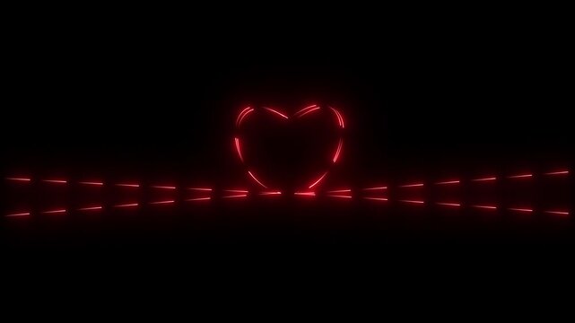 Wedding red heart shapes background video concept of valentine's day, flying hearts and sparkles hearts love . 4k animated animated video. isolated on black blackground. heart background.