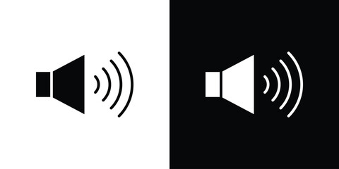Volume icons in black and white shilhouette style for App Ui