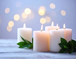 Warm Scented Candle Arrangement for Relaxation and Wellness