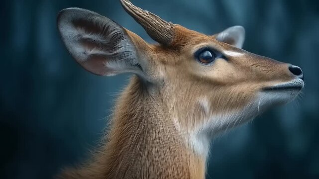 Captivating Close-Up Portrait of a Majestic Sitatunga Antelope in the Wild