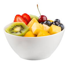 Fresh fruit salad isolated on transparent background