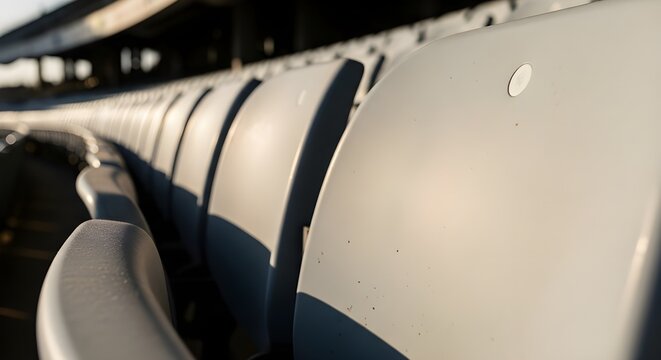 Rows of stadium seating await fans, promising exciting events and thrilling game days, creating anticipation and excitement for upcoming spectacles