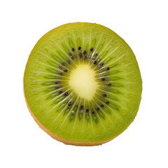 Fresh sliced kiwi fruit isolated on transparent background (.PNG)