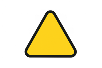 Blank yellow warning sign presenting danger, caution, and hazard symbol, empty triangle for custom information