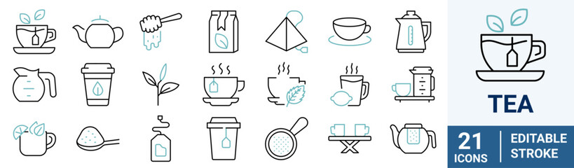 Breakfast line web icons. Food line icon set, salad, octopus soup, funchose, clam, chinese chicken, kebab,