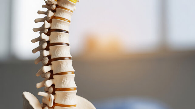 Human spine model anatomical structure for medical education demonstrating vertebral column and spinal cord