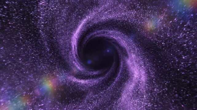 A vibrant purple cosmic explosion unfolds against a backdrop of infinite starry darkness creating a surreal and awe inspiring visual spectacle.