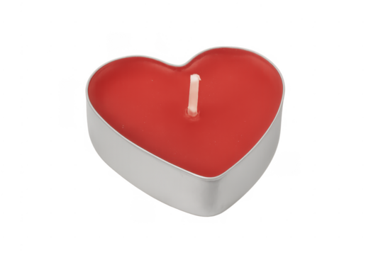 Red heart tealight candle for love and romance