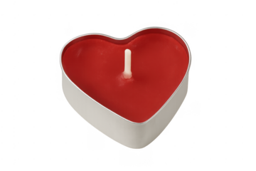 Red heart shaped candle for romance and love