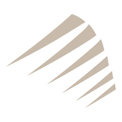 Modern abstract beige geometric speed lines on white backdrop