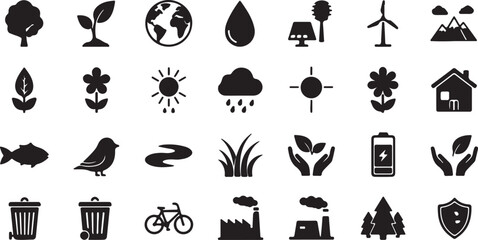 Obraz premium Nature and Environment Icons illustration vector