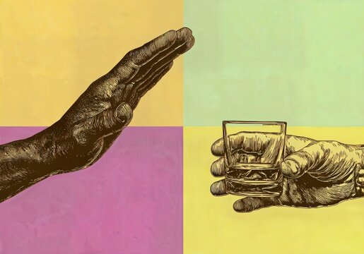 Refusal gesture toward alcohol consumption