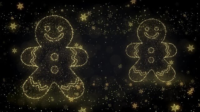 Christmas Background Loop With Christmas Ginger Bread Man