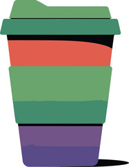 Colorful coffee cup illustration for cafe menu design and coffee shop promotion material design