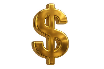Obraz premium Gold dollar sign 3d rendering currency concept on a transparent background illustrating finance, banking, and wealth