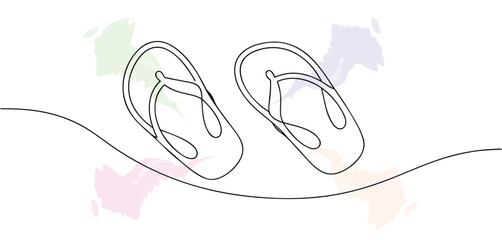 Simple Line Art Flip Flops