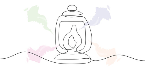 Minimalist Lantern Line Art Design