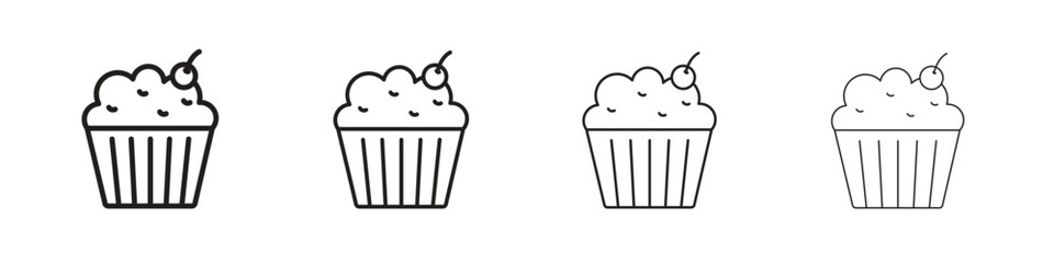 Cupcake icons vector logo illustration simple design. Web UI design.