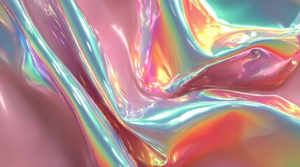 Iridescent holographic pastel gradient creates dynamic background for stock market presentations