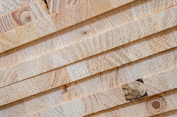Cross-section of wooden boards, end grain texture of wood